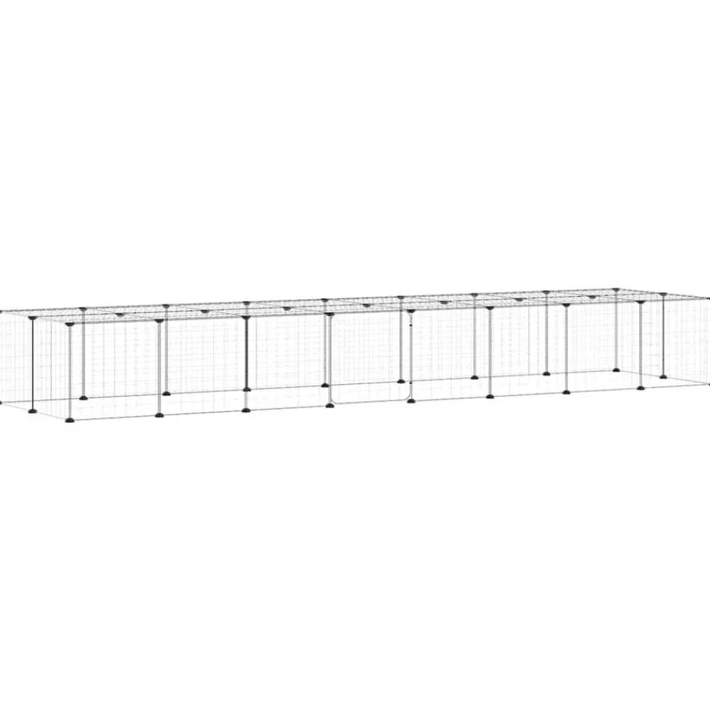 vidaXL Productos Para Mascotas-Jaula para mascotas de 36 paneles puerta acero negro 35x35 cm