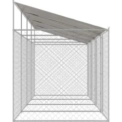 vidaXL Jaula para perro con techo Plateado 800 x 200 x 256 cm Sale