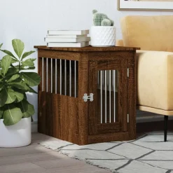 vidaXL Productos Para Mascotas-Jaula para perros madera de ingeniería roble marrón 45x62x59 cm