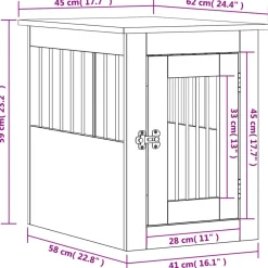 vidaXL Productos Para Mascotas-Jaula para perros madera de ingeniería roble marrón 45x62x59 cm
