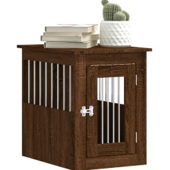 vidaXL Productos Para Mascotas-Jaula para perros madera de ingeniería roble marrón 45x62x59 cm
