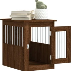 vidaXL Productos Para Mascotas-Jaula para perros madera de ingeniería roble marrón 45x62x59 cm