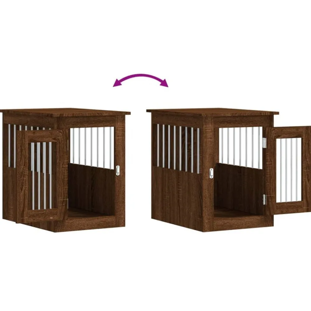 vidaXL Productos Para Mascotas-Jaula para perros madera de ingeniería roble marrón 45x62x59 cm