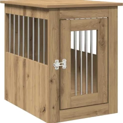 vidaXL Jaula para perros madera ingeniería roble artesanal 45x62x59cm Roble artisan