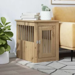 vidaXL Jaula para perros madera ingeniería roble artesanal 45x62x59cm Roble artisan