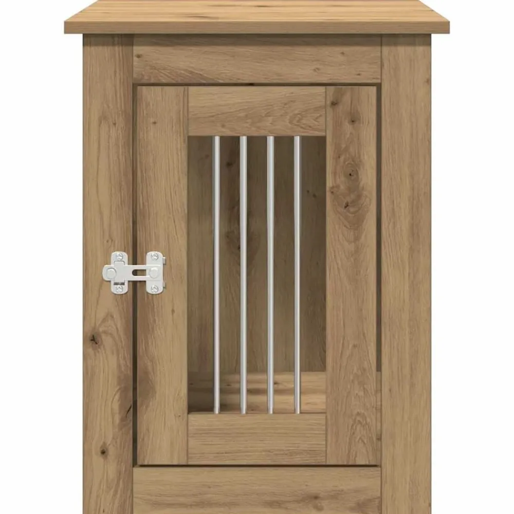 vidaXL Jaula para perros madera ingeniería roble artesanal 45x62x59cm Roble artisan
