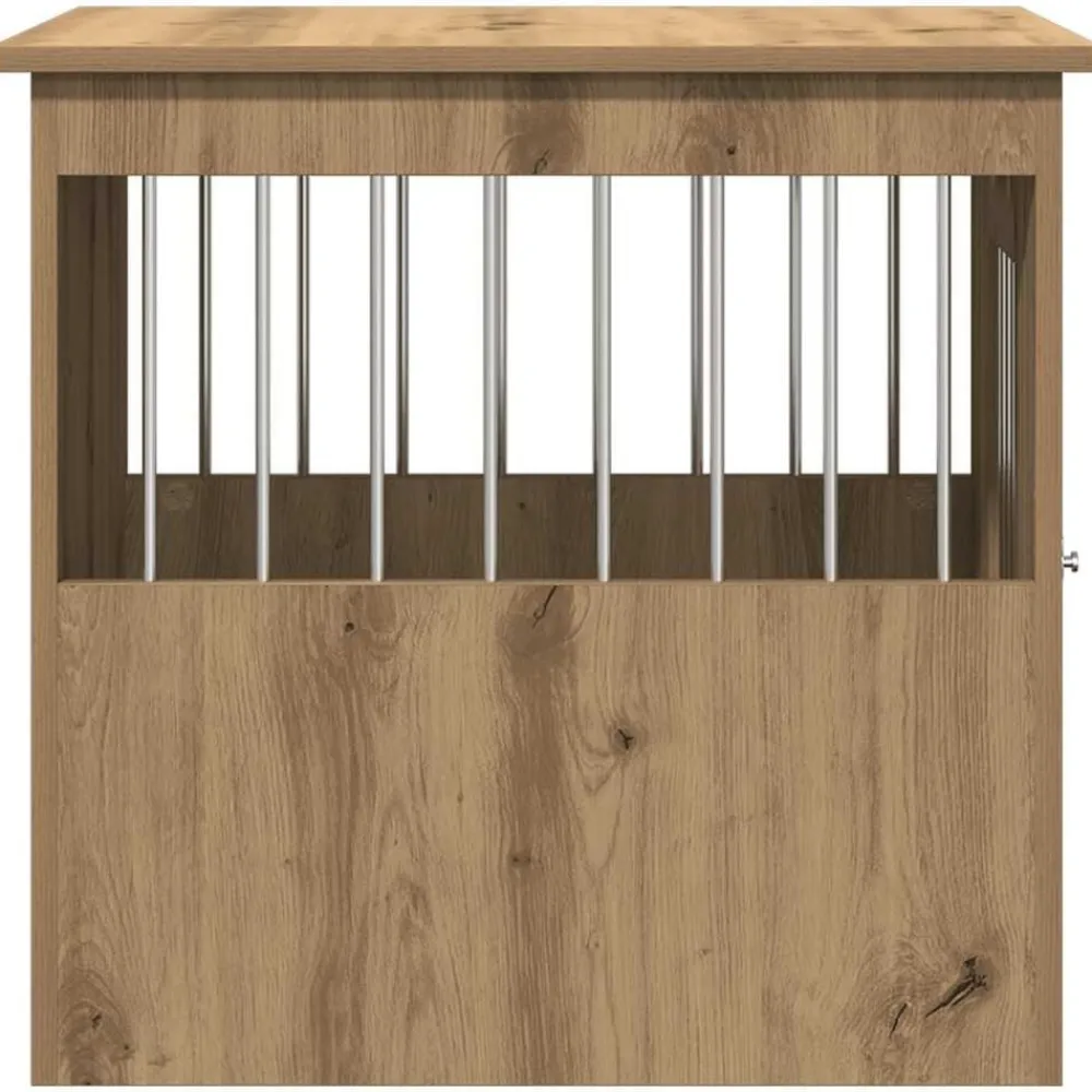 vidaXL Jaula para perros madera ingeniería roble artesanal 45x62x59cm Roble artisan