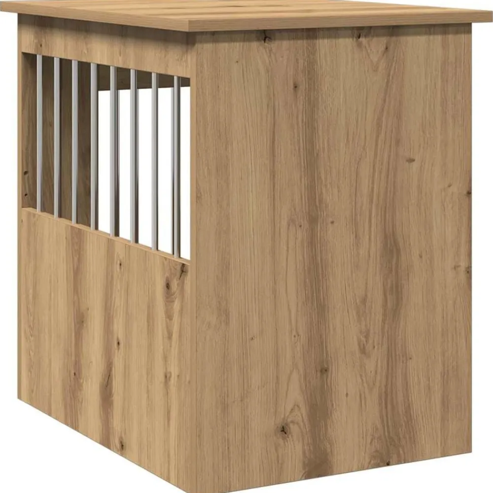 vidaXL Jaula para perros madera ingeniería roble artesanal 45x62x59cm Roble artisan