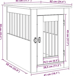 vidaXL Jaula para perros madera de ingeniería madera vieja 45x62x59 cm Madera antigua Outlet