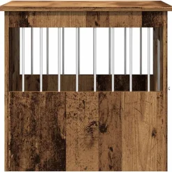 vidaXL Jaula para perros madera de ingeniería madera vieja 45x62x59 cm Madera antigua Outlet