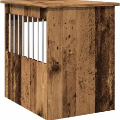 vidaXL Jaula para perros madera de ingeniería madera vieja 45x62x59 cm Madera antigua Outlet