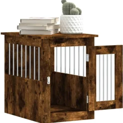 vidaXL Jaula para perros madera ingeniería 45x62x59 cm Roble ahumado Sale