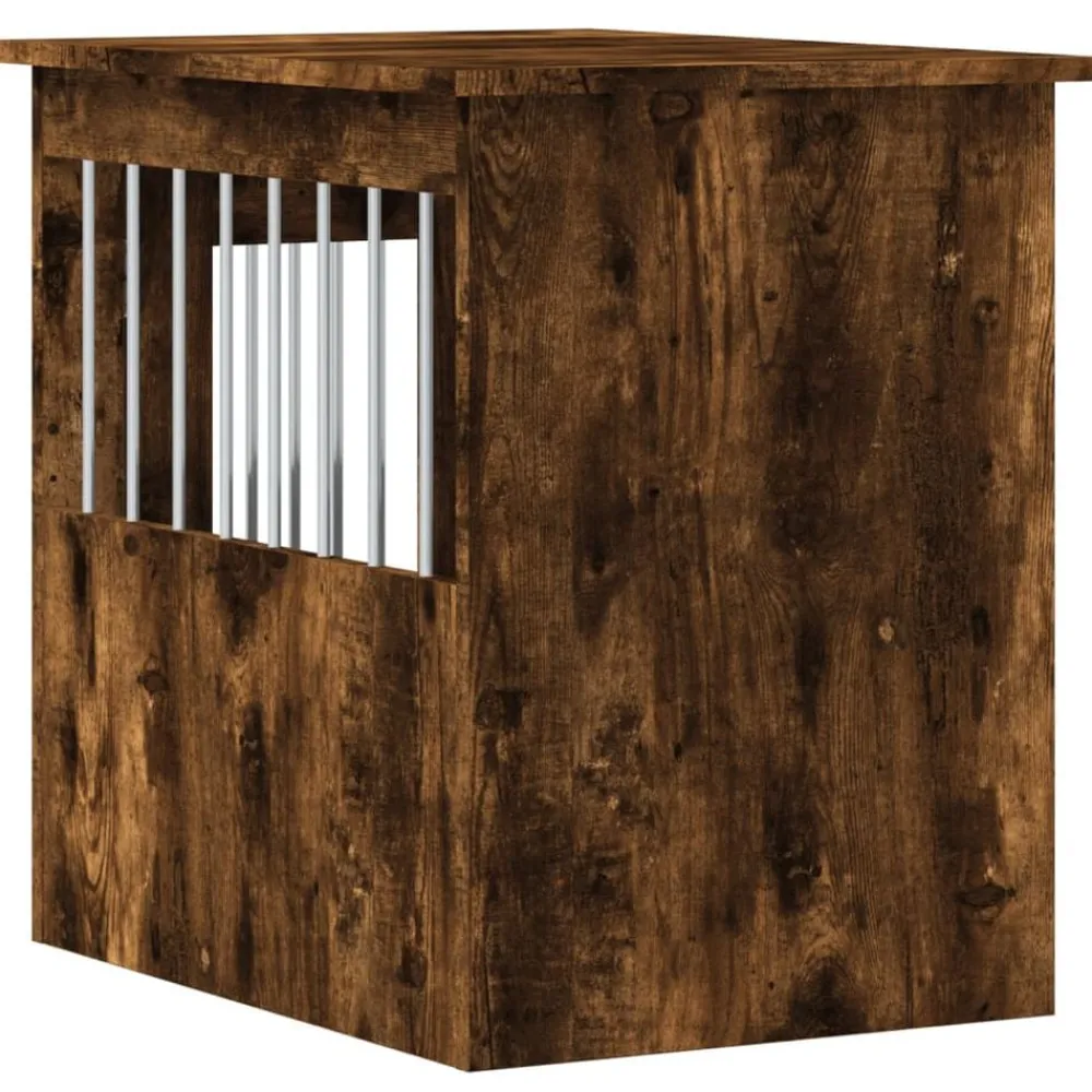 vidaXL Jaula para perros madera ingeniería 45x62x59 cm Roble ahumado Sale