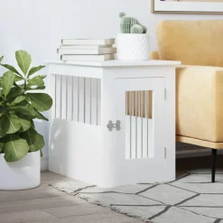 vidaXL Jaula para perros madera de ingeniería 45x62x59 cm Blanco Best