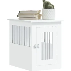 vidaXL Jaula para perros madera de ingeniería 45x62x59 cm Blanco Best