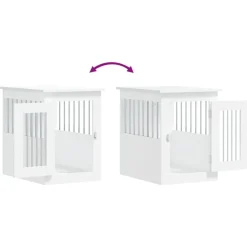 vidaXL Jaula para perros madera de ingeniería 45x62x59 cm Blanco Best