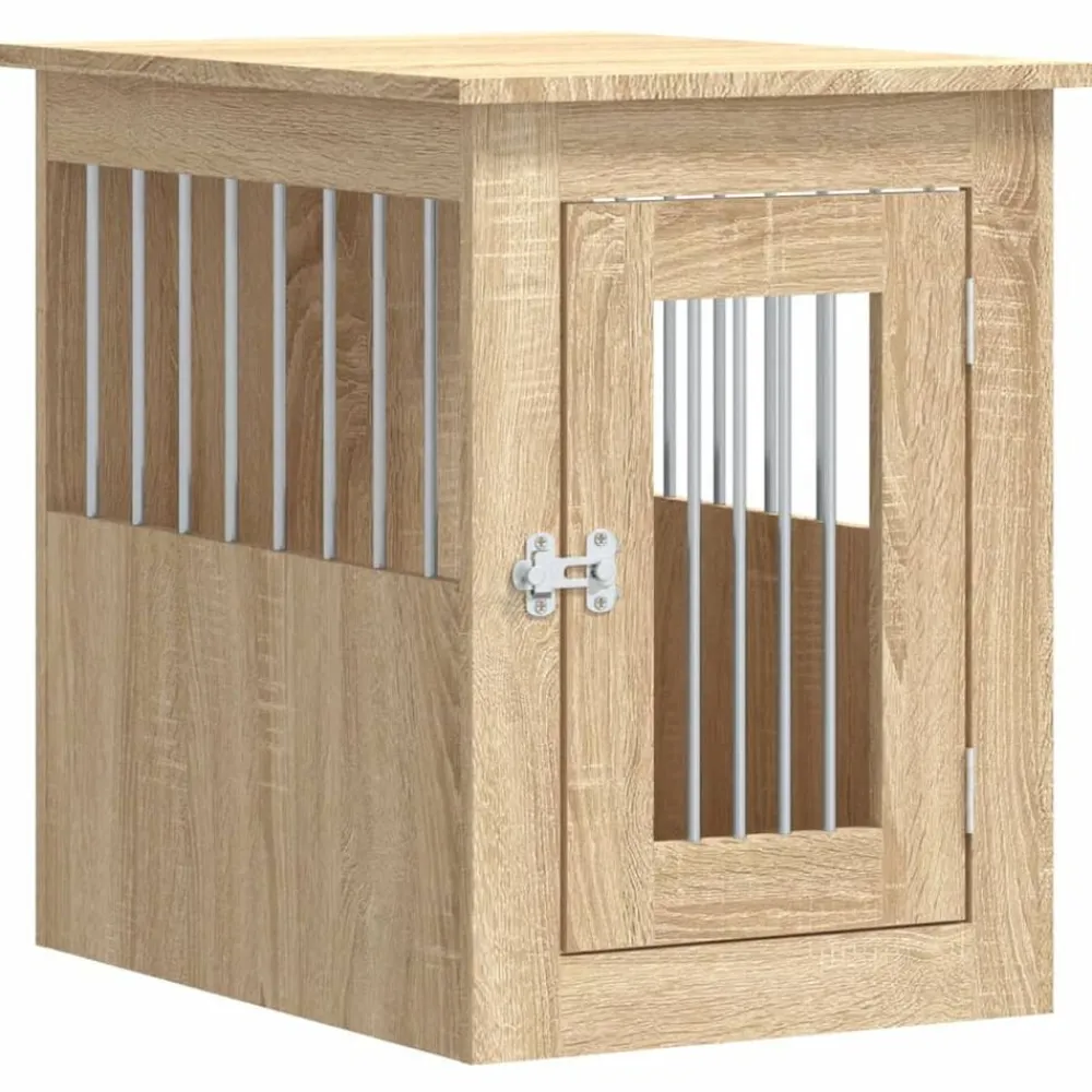 vidaXL Jaula para perros madera de ingeniería 45x62x59 cm Roble Sonoma