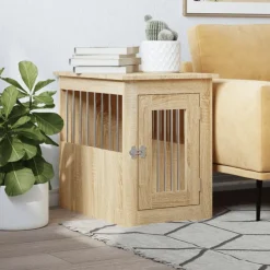 vidaXL Jaula para perros madera de ingeniería 45x62x59 cm Roble Sonoma