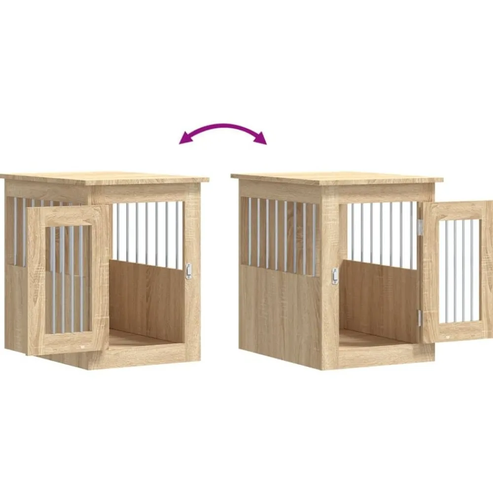vidaXL Jaula para perros madera de ingeniería 45x62x59 cm Roble Sonoma