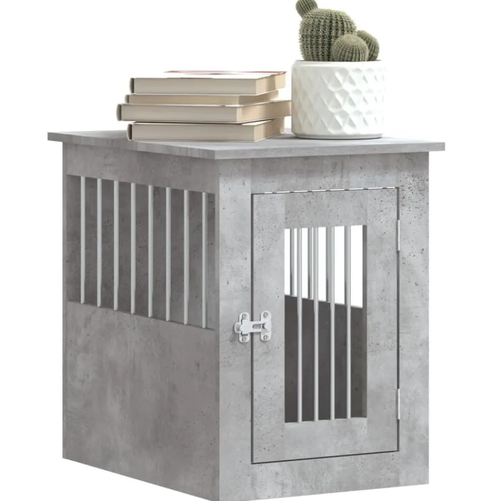 vidaXL Productos Para Mascotas-Jaula para perros madera ingeniería gris hormigón 45x62x59 cm