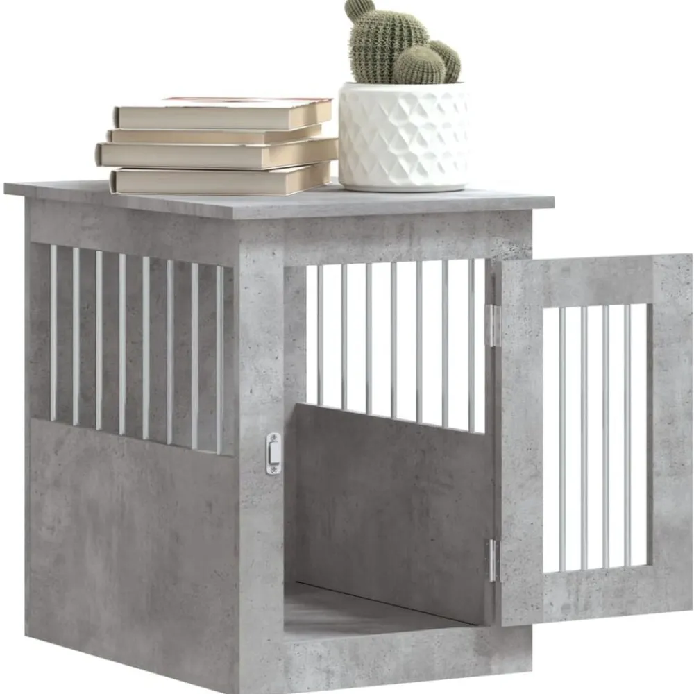 vidaXL Productos Para Mascotas-Jaula para perros madera ingeniería gris hormigón 45x62x59 cm