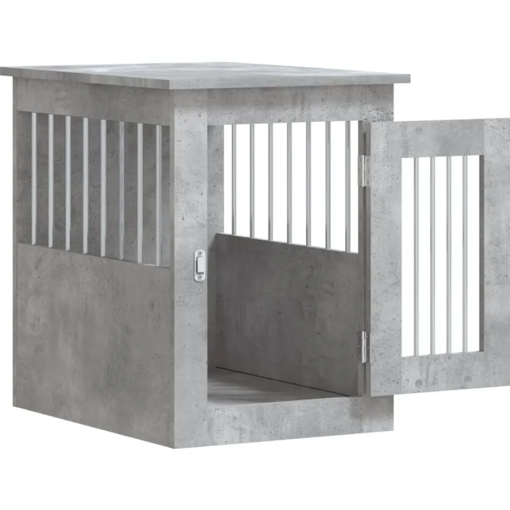 vidaXL Productos Para Mascotas-Jaula para perros madera ingeniería gris hormigón 45x62x59 cm