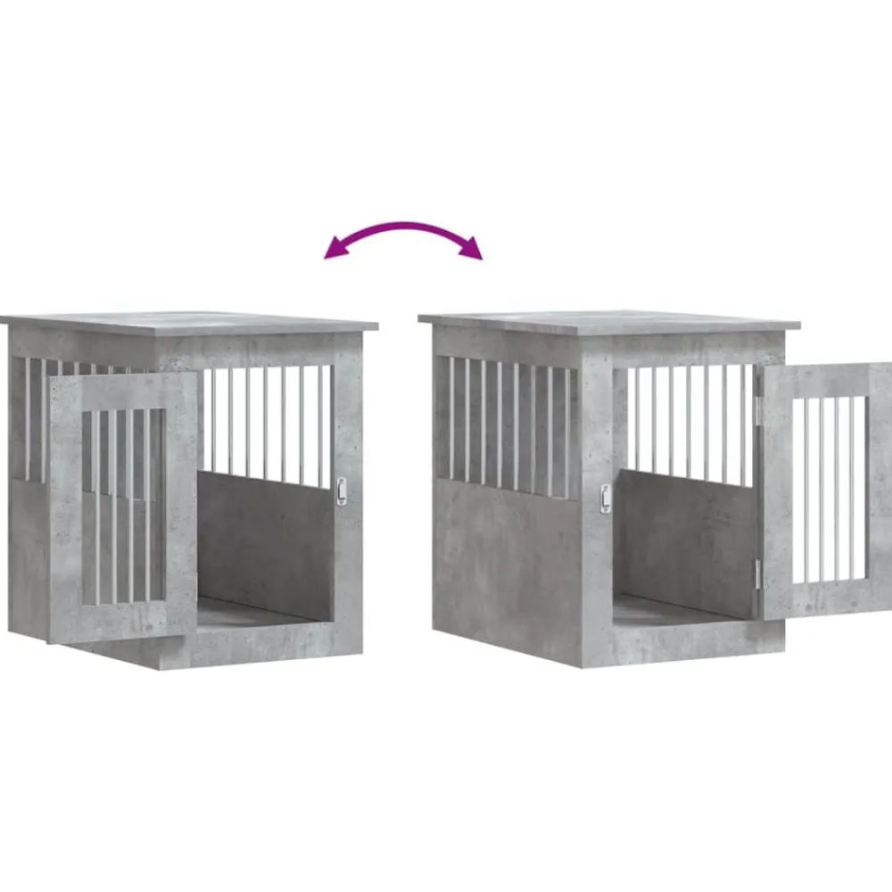 vidaXL Productos Para Mascotas-Jaula para perros madera ingeniería gris hormigón 45x62x59 cm