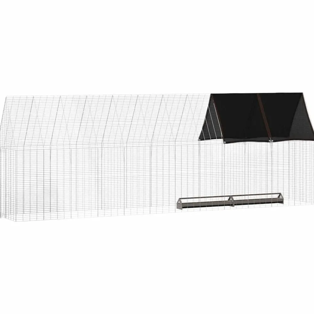 vidaXL Jaula para pollos 2 pcs Plateado 600 x 100 x 210 cm Hot