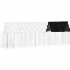 vidaXL Jaula para pollos 2 pcs Plateado 600 x 100 x 210 cm Hot