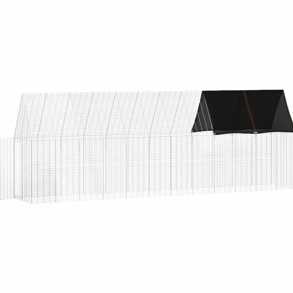 vidaXL Jaula para pollos 2 pcs Plateado 600 x 100 x 210 cm Hot