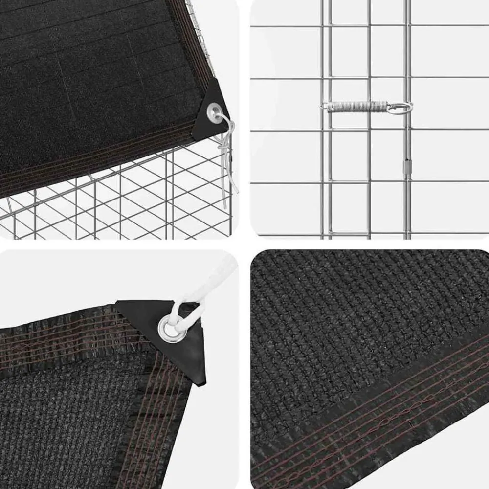 vidaXL Jaula para pollos 2 pcs Plateado 600 x 100 x 210 cm Hot