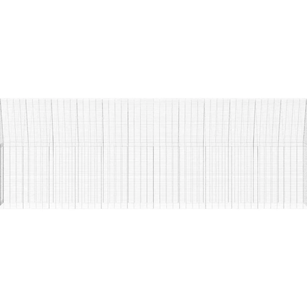 vidaXL Productos Para Mascotas-Jaula para pollos 2 pcs Plateado 600 x 100 x 210 cm
