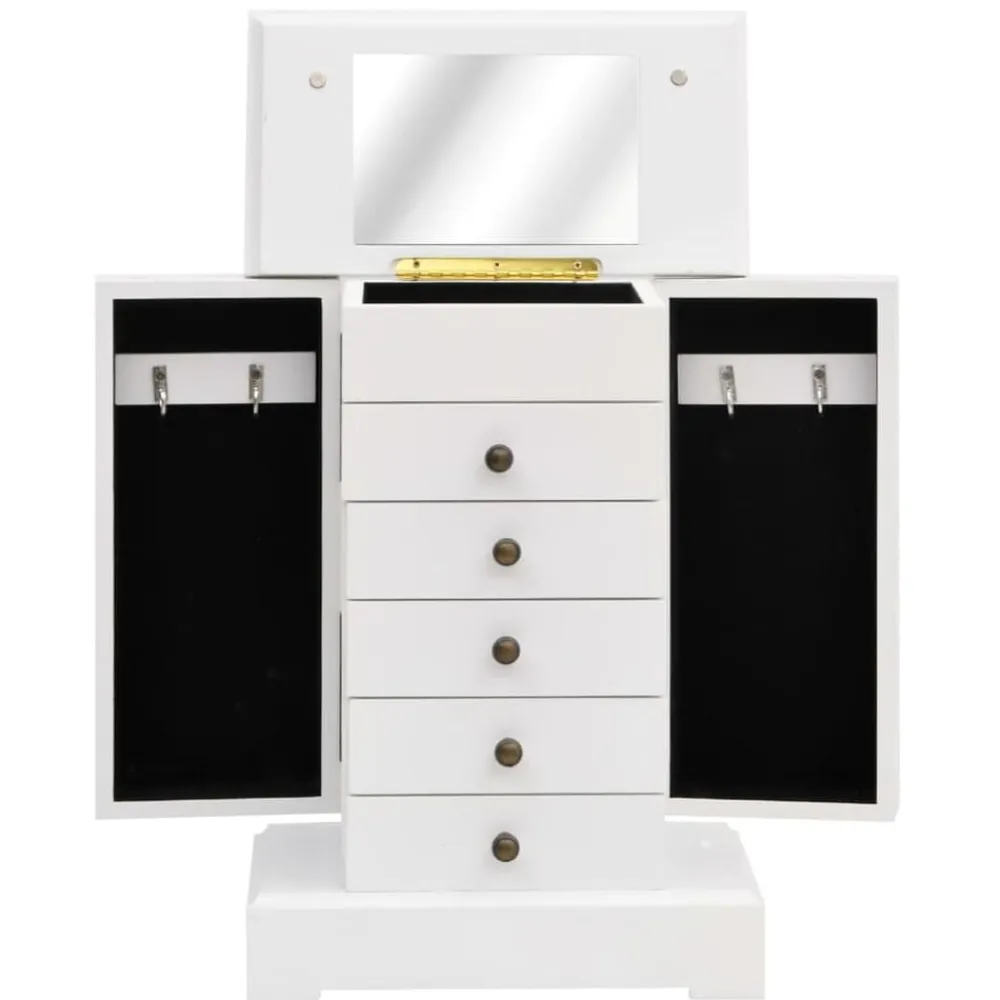 vidaXL Joyero con espejo de MDF 25x13,5x34 cm Sale