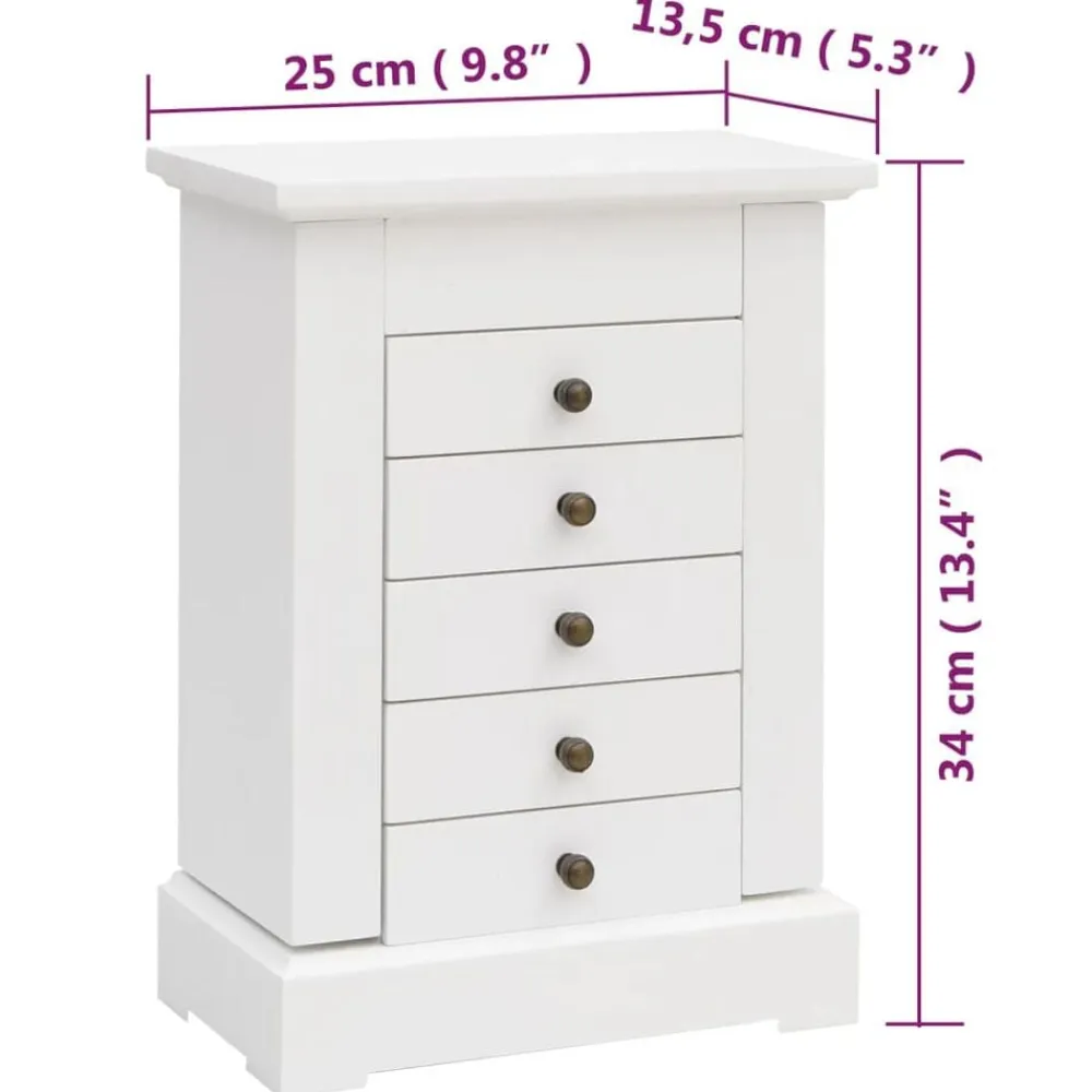 vidaXL Joyero con espejo de MDF 25x13,5x34 cm Sale
