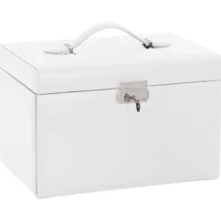 vidaXL Salud Y Belleza-Joyero de 3 niveles con espejo y cerradura 26x18x17,5 cm