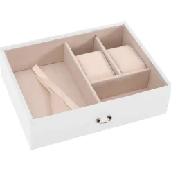 vidaXL Salud Y Belleza-Joyero de 3 niveles con espejo y cerradura 26x18x17,5 cm