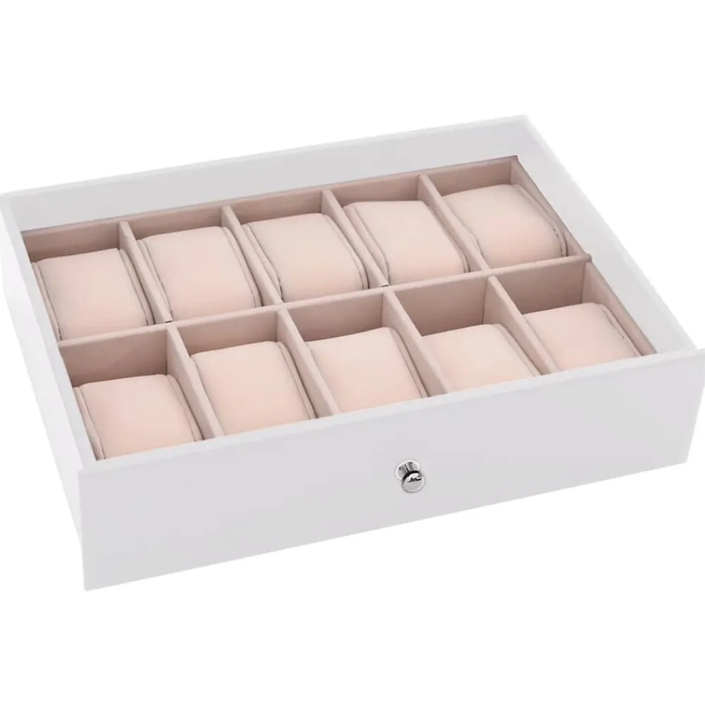 vidaXL Salud Y Belleza-Joyero de 10 niveles con compartimentos para relojes, , 29 x 20,5 x 40,5 cm