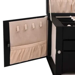 vidaXL Salud Y Belleza-Joyero de 3 niveles con espejo y cerradura 26x18x17,5 cm
