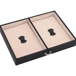 vidaXL Salud Y Belleza-Joyero de 3 niveles con espejo y cerradura 26x18x17,5 cm