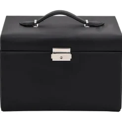vidaXL Salud Y Belleza-Joyero de 3 niveles con espejo y cerradura 26x18x17,5 cm