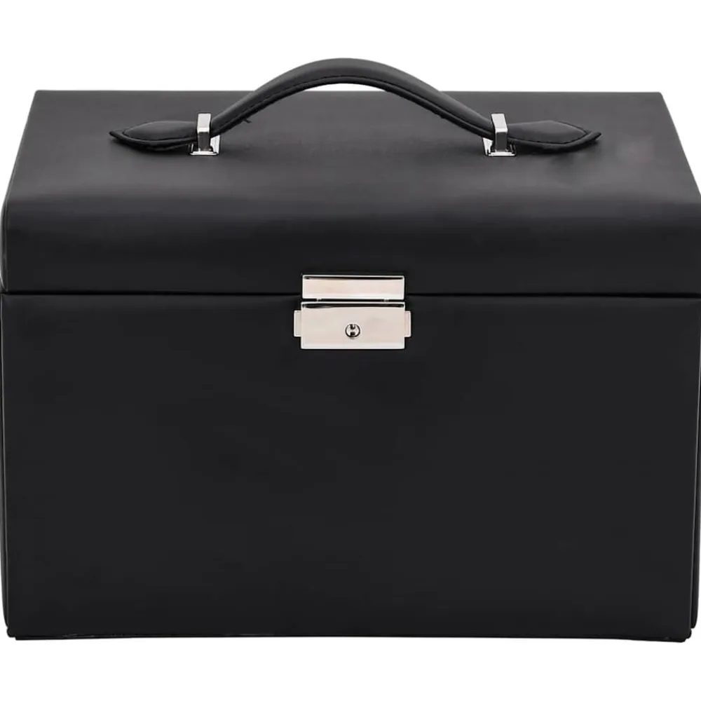 vidaXL Salud Y Belleza-Joyero de 3 niveles con espejo y cerradura 26x18x17,5 cm