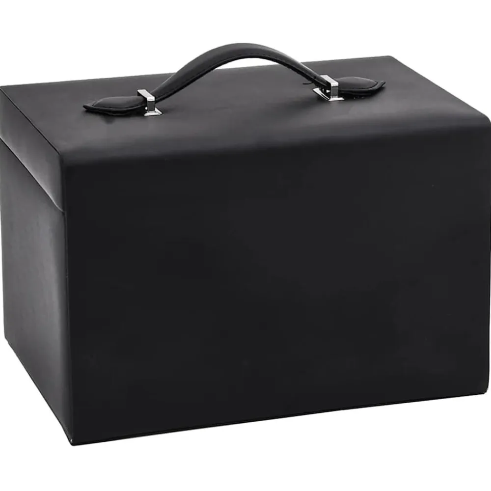 vidaXL Salud Y Belleza-Joyero de 3 niveles con espejo y cerradura 26x18x17,5 cm