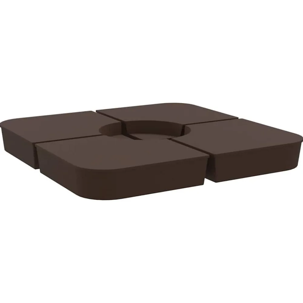 vidaXL Jardín-Juego bases de sombrilla 4 uds para parasol cruzado PP 100 kg