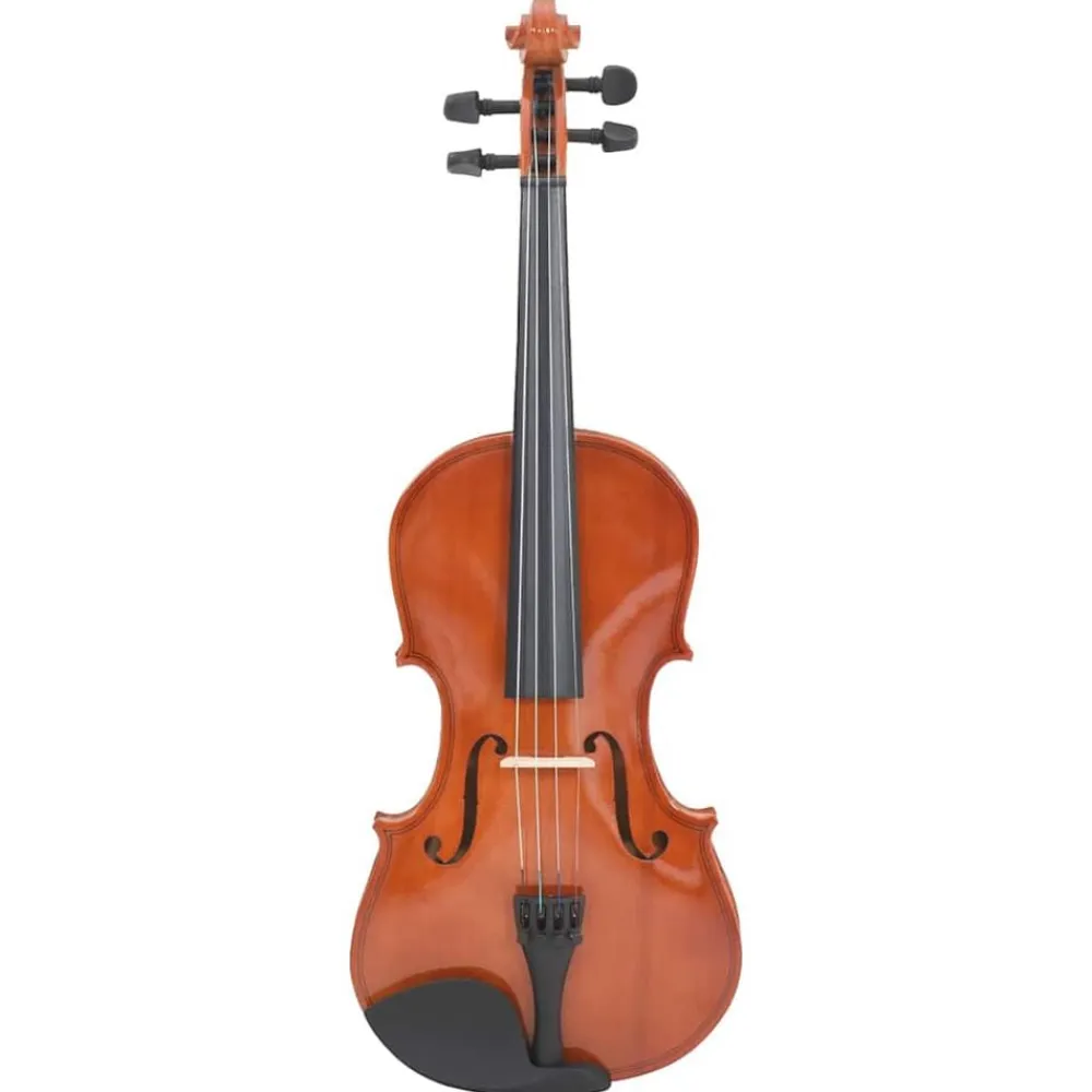vidaXL Juego completo de violín con arco y barbada madera oscura 4/4 Marrón Online