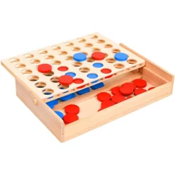 vidaXL Juegos-Juego de 4 en raya madera macizo 24x15x4 cm
