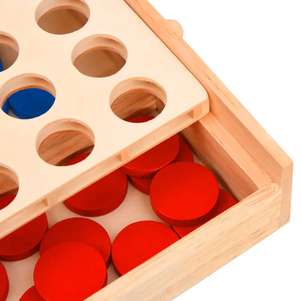 vidaXL Juegos-Juego de 4 en raya madera macizo 24x15x4 cm