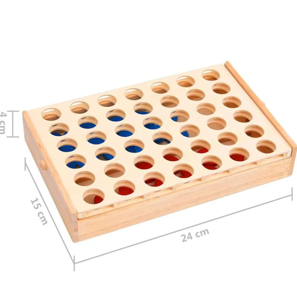 vidaXL Juegos-Juego de 4 en raya madera macizo 24x15x4 cm