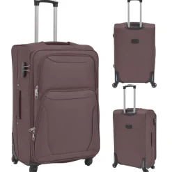 vidaXL Maletas Y Bolsos De Viaje-Juego de 3 maletas blandas color