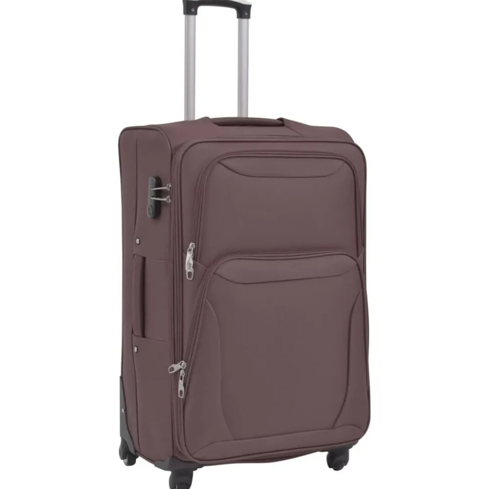 vidaXL Maletas Y Bolsos De Viaje-Juego de 3 maletas blandas color
