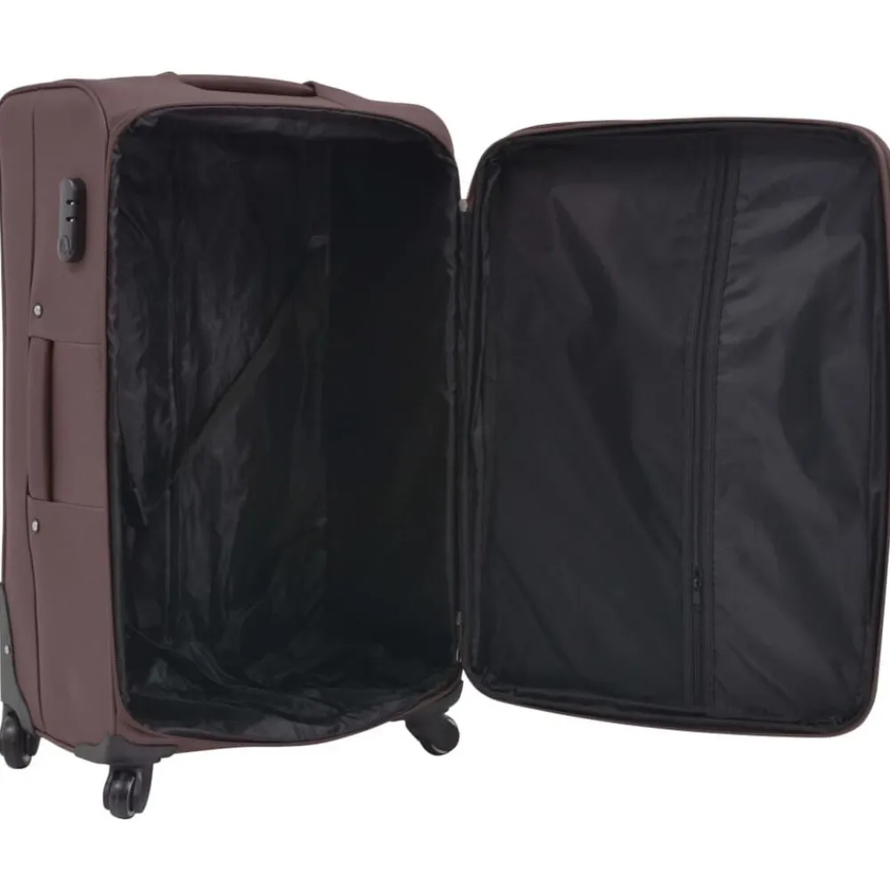 vidaXL Maletas Y Bolsos De Viaje-Juego de 3 maletas blandas color